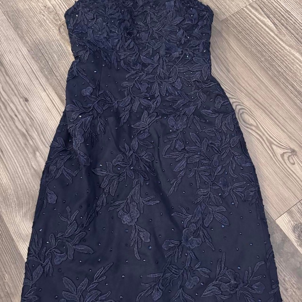 Brand new Faviana blue embroidered cocktail dress size 0